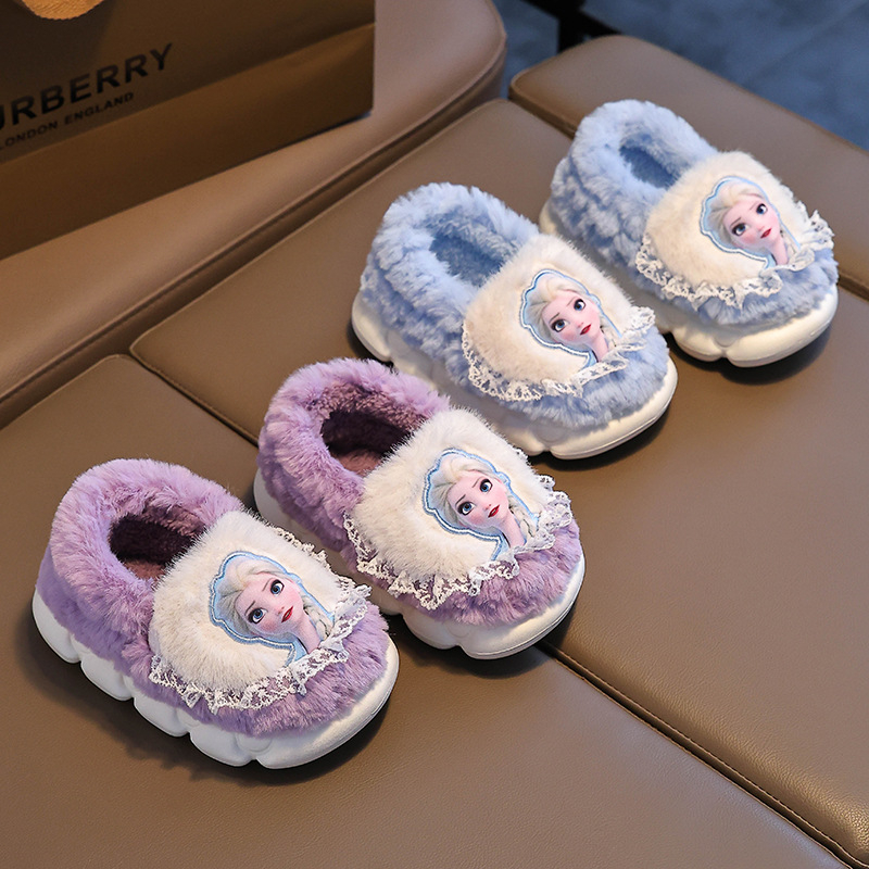 Frozen Winter laste puuvillased sussid tüdrukutele, soojad fliisvoodriga Aisha Princess Home Home soojad tüdrukute puuvillased kingad