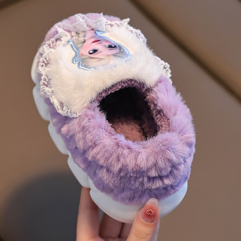 Frozen Winter laste puuvillased sussid tüdrukutele, soojad fliisvoodriga Aisha Princess Home Home soojad tüdrukute puuvillased kingad