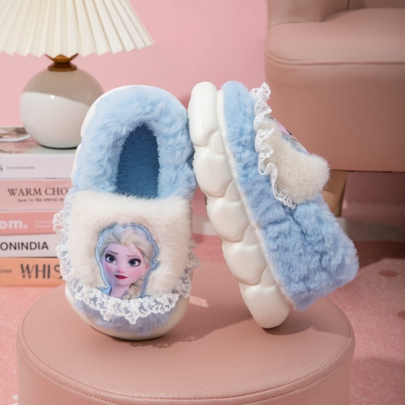 Frozen Winter laste puuvillased sussid tüdrukutele, soojad fliisvoodriga Aisha Princess Home Home soojad tüdrukute puuvillased kingad