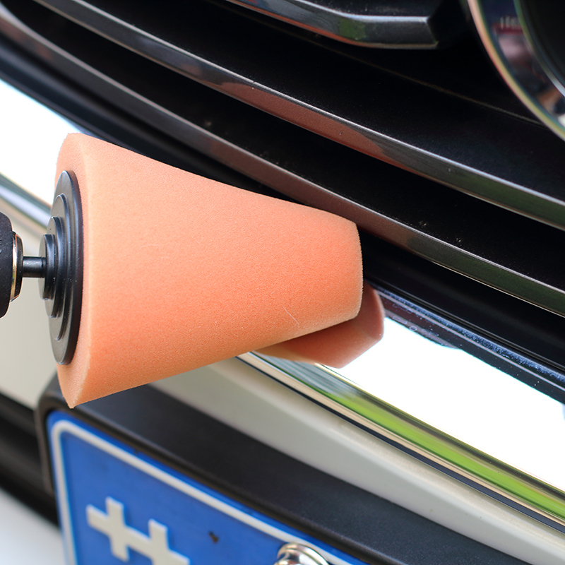 Automobilio ratlankių poliravimo kempininis rutulinis plieninis žiedas, galinio vaizdo veidrodėlio durelių dubuo, priekinio ir galinio bamperio detalių tarpų poliravimo diskas, kūgis