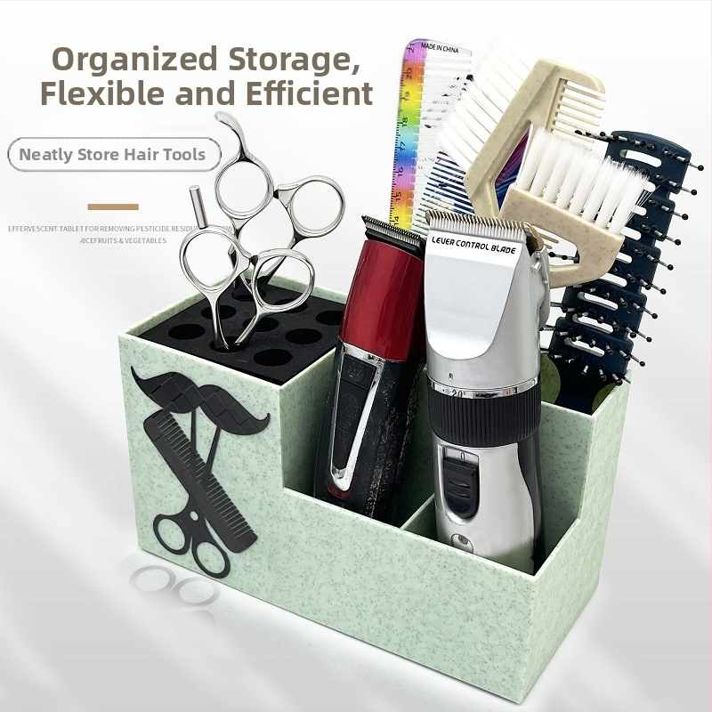 Nástroje na vlasy a nechty, plastová úložná krabica, kaderníctvo, holičstvo, kadernícky stylista, kreatívne stolové nožnice, zásuvka