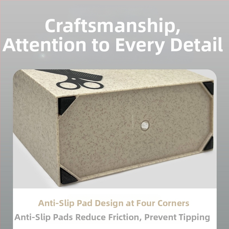 Nástroje na vlasy a nechty, plastová úložná krabica, kaderníctvo, holičstvo, kadernícky stylista, kreatívne stolové nožnice, zásuvka