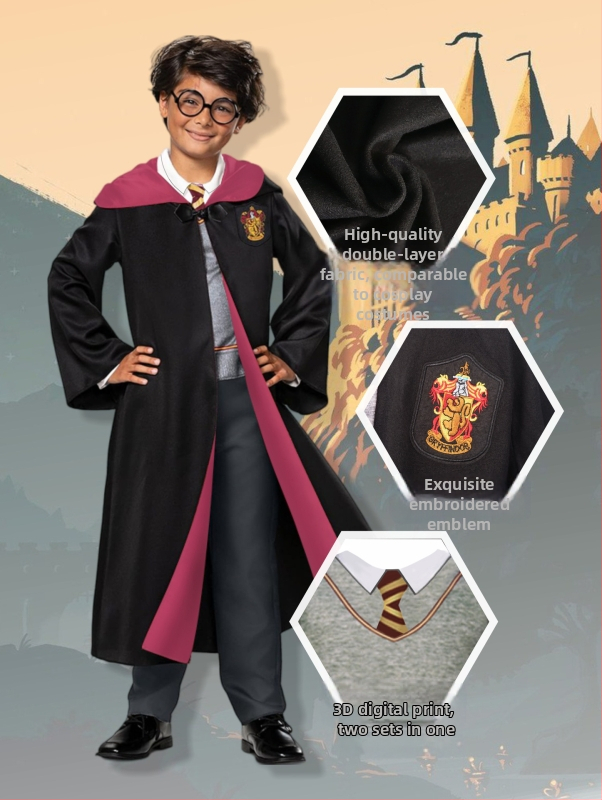 Детски костюми за Хелоуин, Хари Потър, магическа роба, костюм, магьосник, японска версия, наметало, костюм за представление
