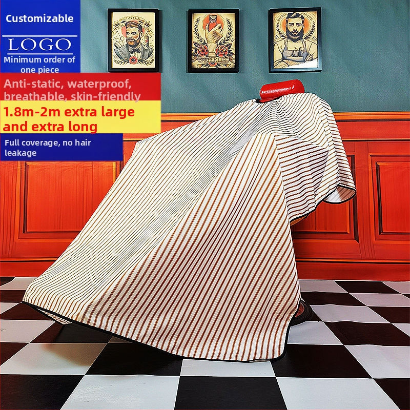 2 м екстра голям шал за бръснарница, екстра голям антистатичен, водоустойчив, незалепващ за коса, голям размер, специално създаден за нокти