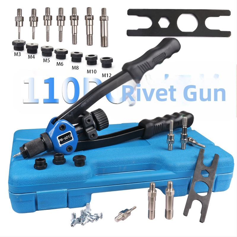 Nitovacie kovania na nitovacie matice so závitom M3-M12, 300 ks manuálnych nitovacích strojov/nitovacích pištolí