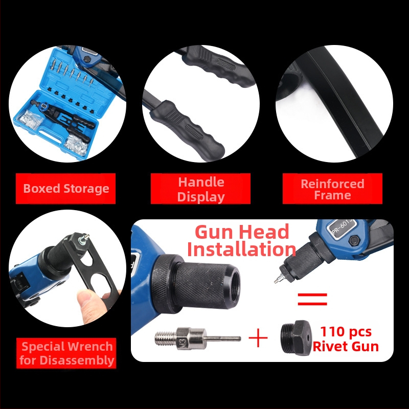 Nitovacie kovania na nitovacie matice so závitom M3-M12, 300 ks manuálnych nitovacích strojov/nitovacích pištolí