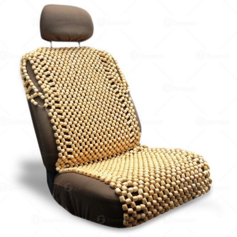 Pernă auto din mărgele din lemn, vară, respirabil, răcoros, saltea de vară, un singur scaun, ventilat, universal, pernă de scaun cu mărgele din lemn, bej