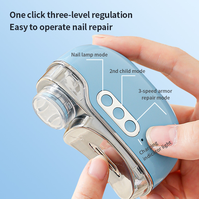 Naujas tarpvalstybinis buitinis automatinis nagų šlifuoklis, elektrinis nagų vežimėlis, nagų šlifavimas ir poliravimas su šviesa vaikams ir suaugusiems