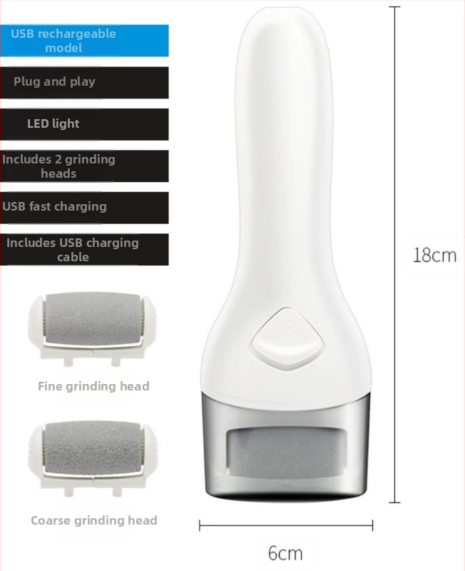 Tarpvalstybinis elektrinis pėdų šlifuoklis, įkraunamas USB, šveičiamasis raguotas nuospaudas, pedikiūras, buitinis pėdų šlifuoklis, pėdų žoliapjovė