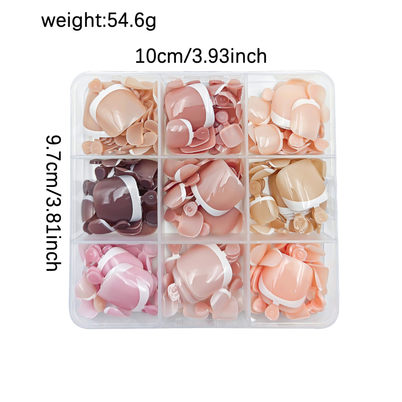 Prekogranični specijal za nokte miješanih boja francuskog oklopa 216 komada nošenja flastera za nokte goli ružičasti francuski montažni oklop veleprodaja