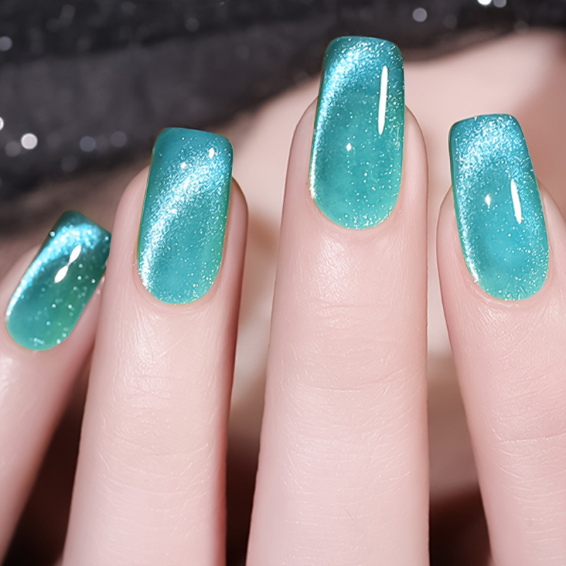 Zhengxiang užsienio prekybos „Amazon“ nagų lipdukų rinkinys, atsparus vandeniui, europietiškas ir amerikietiškas, 16 nagų lako plėvelių, mirksinčių katės akių nagų dailės lipdukų