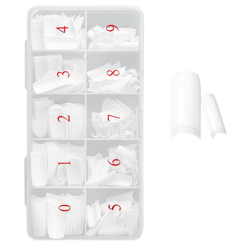 Piiriülene küünekunst 500 tükki karbis küünetükid täispasta poolpasta valge kunstküüne plaaster prantsuse küünetükk küüs