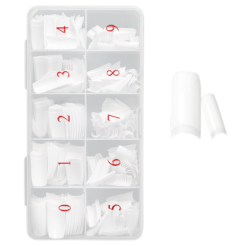 Piiriülene küünekunst 500 tükki karbis küünetükid täispasta poolpasta valge kunstküüne plaaster prantsuse küünetükk küüs