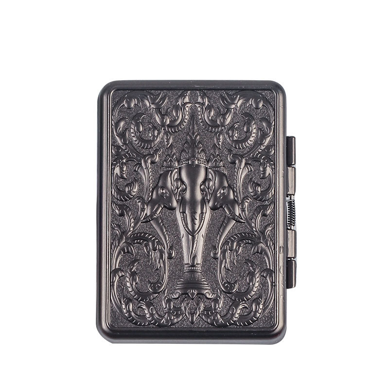 Релефна кутия за цигари с изображение на слон, винтидж, 14 броя, преносима тотемна кутия за цигари за мъже, персонализиран креативен метален цигаретник