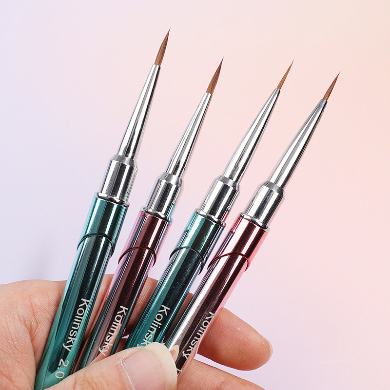 Naujas gradientinis audinės plaukų nagų pieštukas kabliuku, tepamas dažytas metalas akvarelinis pieštukas nagų parduotuvė akvarelės specialus įrankis