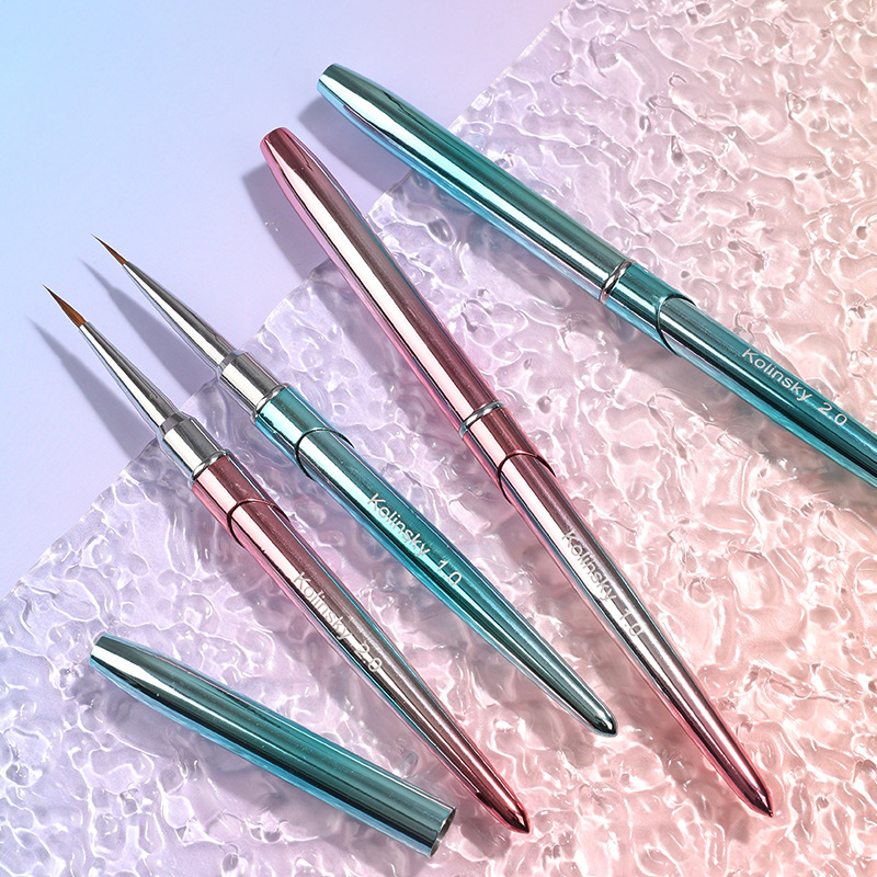 Naujas gradientinis audinės plaukų nagų pieštukas kabliuku, tepamas dažytas metalas akvarelinis pieštukas nagų parduotuvė akvarelės specialus įrankis