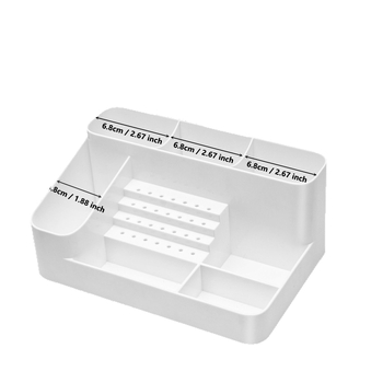 Küünelaua plastist hoiukast Multifunktsionaalne hoiukast Küünesalongi hoiukast Valge veski hoiukast