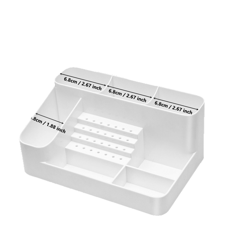 Küünelaua plastist hoiukast Multifunktsionaalne hoiukast Küünesalongi hoiukast Valge veski hoiukast