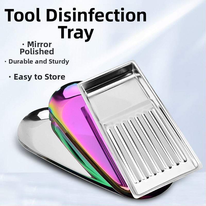 Špeciálna dezinfekčná doska na nechtové nástroje, zosilnená nehrdzavejúca oceľ 304, odolná voči korózii a vysokým teplotám, úschova prenosných nechtových nástrojov