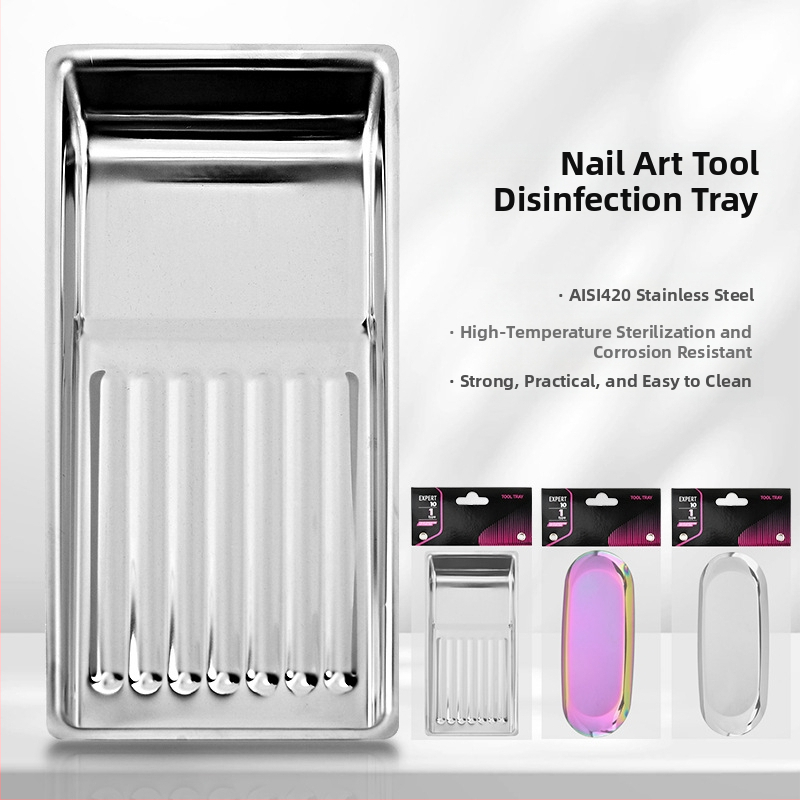 Špeciálna dezinfekčná doska na nechtové nástroje, zosilnená nehrdzavejúca oceľ 304, odolná voči korózii a vysokým teplotám, úschova prenosných nechtových nástrojov