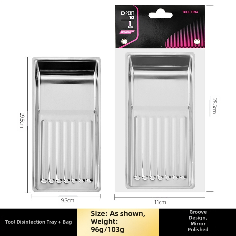 Špeciálna dezinfekčná doska na nechtové nástroje, zosilnená nehrdzavejúca oceľ 304, odolná voči korózii a vysokým teplotám, úschova prenosných nechtových nástrojov