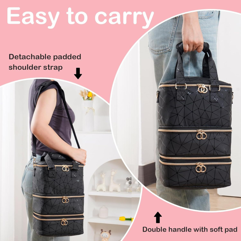 Η νέα τσάντα αποθήκευσης βερνικιού νυχιών της Amazon μπορεί να χωρέσει 60 μπουκάλια βερνικιού νυχιών και σετ νυχιών, κατάλληλη για περιποίηση νυχιών