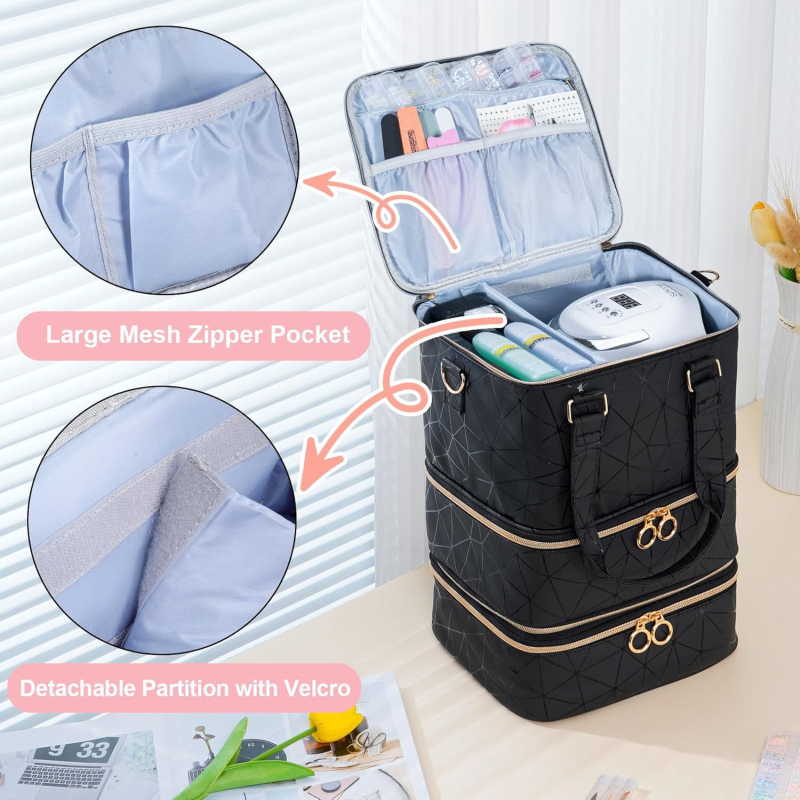 Η νέα τσάντα αποθήκευσης βερνικιού νυχιών της Amazon μπορεί να χωρέσει 60 μπουκάλια βερνικιού νυχιών και σετ νυχιών, κατάλληλη για περιποίηση νυχιών