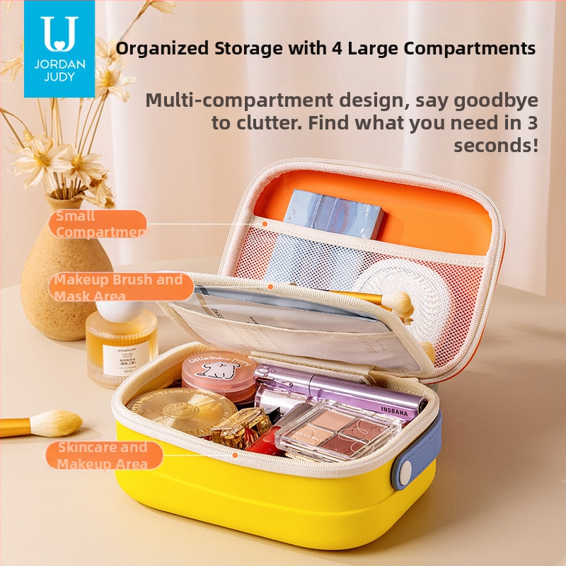 Prenosná kozmetická taška, veľkokapacitná rozdelená kozmetická úložná taška, vodeodolná a tlakuvzdorná prenosná kozmetická taška, cestovná toaletná taška