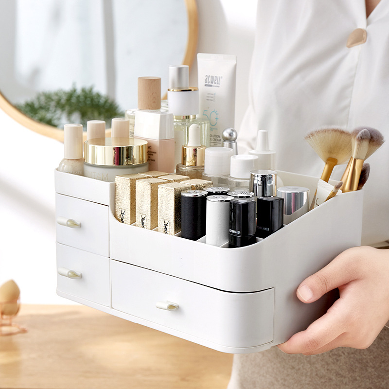 Kosmētikas uzglabāšanas kaste ādas kopšanas līdzekļi galda tualetes galdiņš apdares maska lūpu krāsa grima otiņa atvilktne uzglabāšanas plaukts putekļu necaurlaidīgs