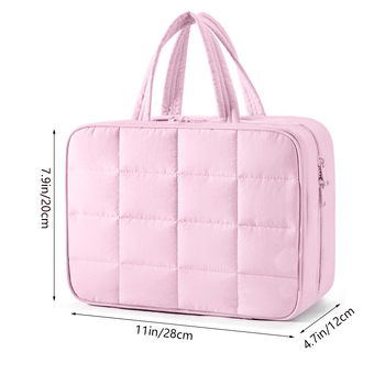 Paruošta kelioninė kosmetinė su papuošalų laikymo krepšiu, pakabinama kosmetinė, pūkuotas kosmetikos krepšys, kelioninis krepšys