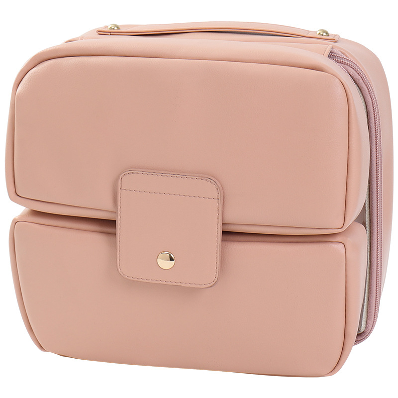 Нова преносима водоустойчива чанта за грим, дамска сгъваема чанта за съхранение на грим с голям капацитет, чанта за поставяне на прегради и четки за грим