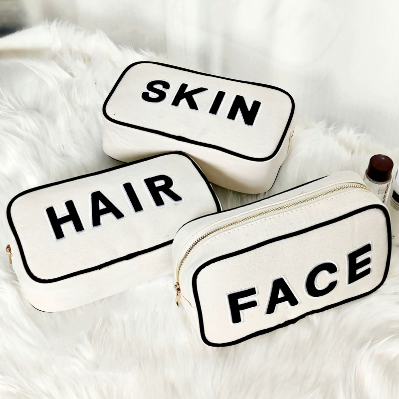 Vienkārša izšūta kosmētikas soma, pārnēsājama daudzfunkcionāla soma, lielas ietilpības lūpu krāsas kosmētikas uzglabāšanas soma, sajūga soma