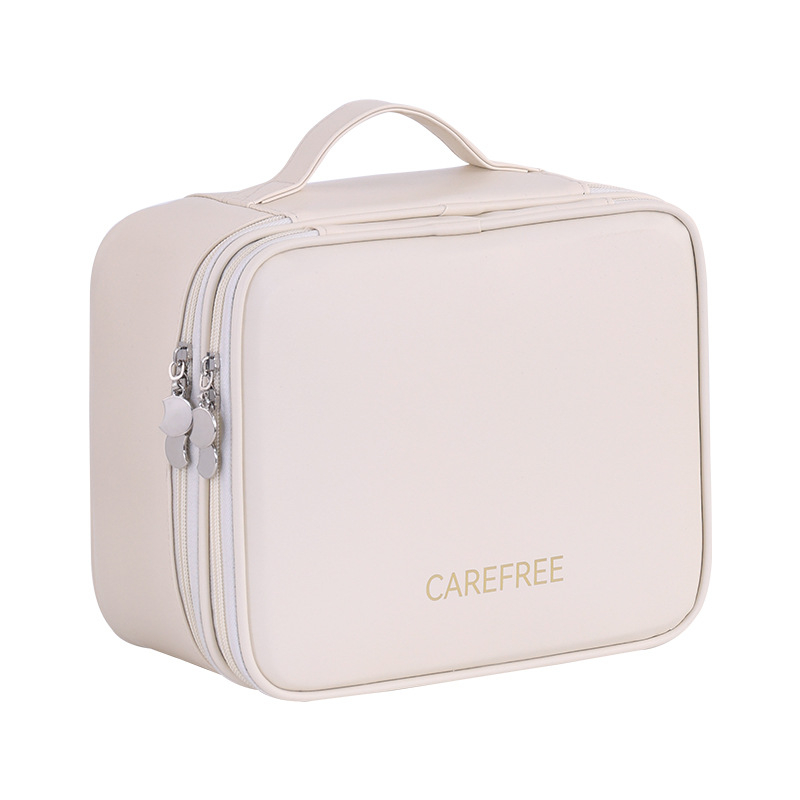 Трансгранична двуслойна четириделна PU голяма козметична чанта за жени, преносима висококачествена козметична чанта с голям капацитет