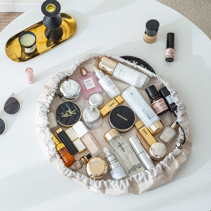 Нова мързелива козметична чанта с голям капацитет, преносима чанта за съхранение, чанта за съхранение при пътуване, джоб с връзки, многофункционална