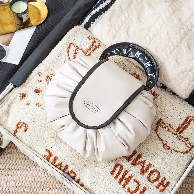 Нова мързелива козметична чанта с голям капацитет, преносима чанта за съхранение, чанта за съхранение при пътуване, джоб с връзки, многофункционална