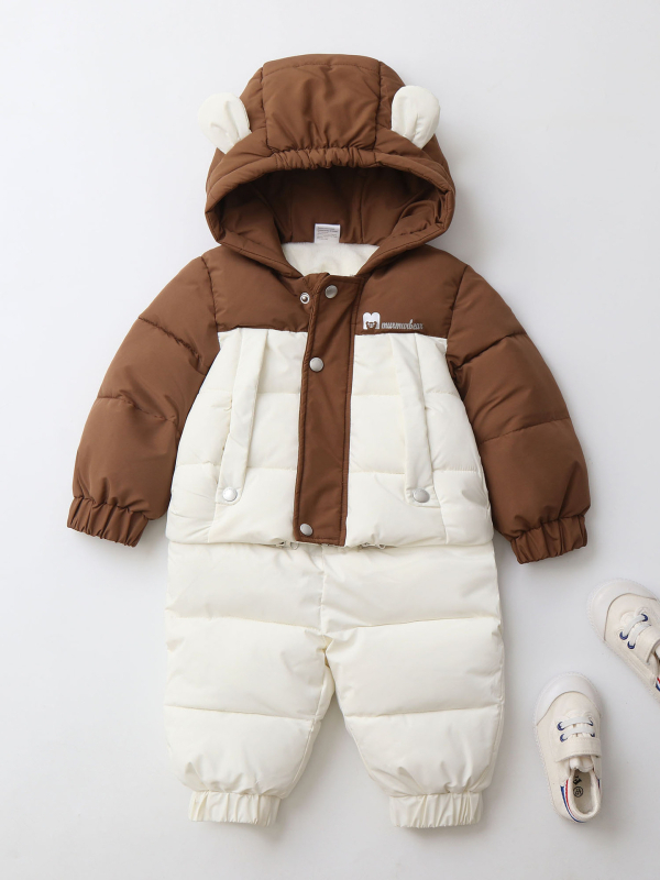 HB1825 подвижни бебешки дрехи за катерене с памучна подплата, съответстващи на цветовете, детски гащеризон за зима 2025 г., нов