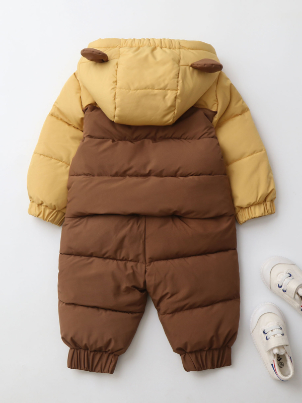 HB1825 подвижни бебешки дрехи за катерене с памучна подплата, съответстващи на цветовете, детски гащеризон за зима 2025 г., нов