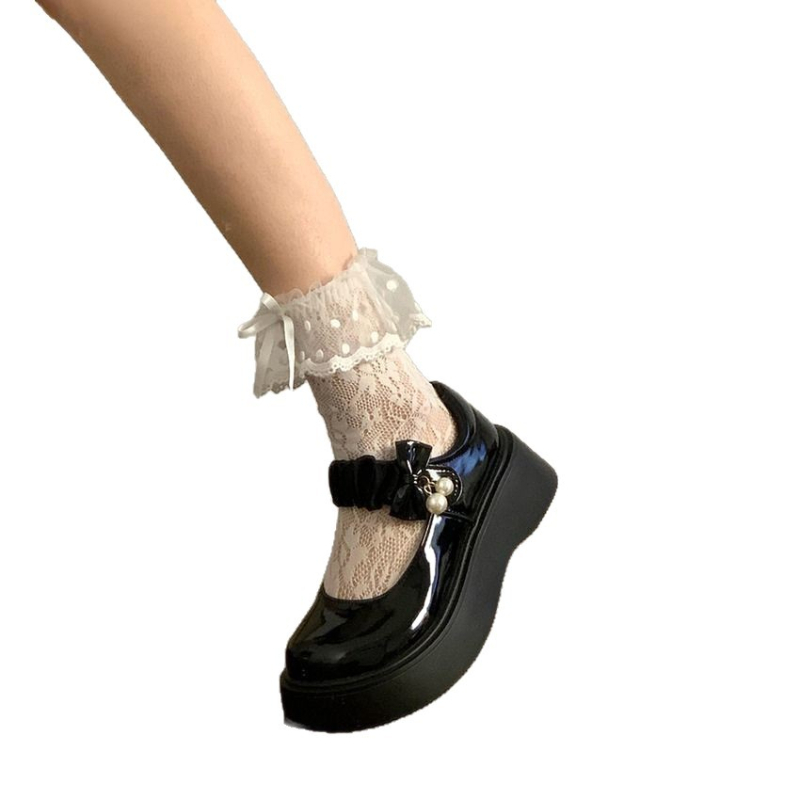 Дамски обувки от естествена кожа с дебела подметка на платформа, малки размери, JK Uniform Shoes, нови пролетни и универсални обувки Mary Jane за 2025 г.