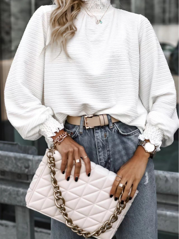 2024 Νέος Ευρωπαϊκός και Αμερικανικός Διασυνοριακός Ανεξάρτητος Σταθμός Εξωτερικού Εμπορίου Amazon Άνοιξη και Φθινόπωρο Ζεστό All-match Loose Μονόχρωμο Μπλούζα