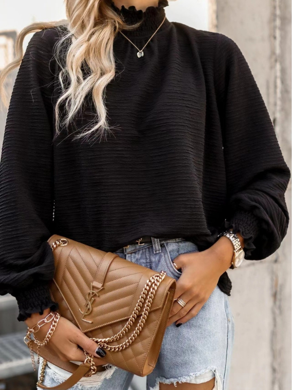 2024 Νέος Ευρωπαϊκός και Αμερικανικός Διασυνοριακός Ανεξάρτητος Σταθμός Εξωτερικού Εμπορίου Amazon Άνοιξη και Φθινόπωρο Ζεστό All-match Loose Μονόχρωμο Μπλούζα