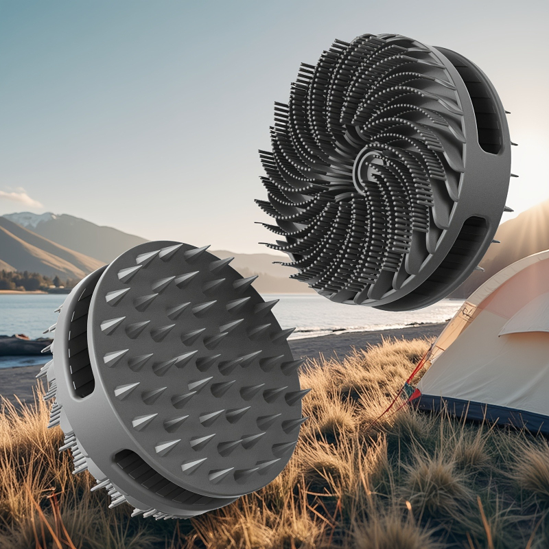 Многофункционална силиконова четка за вана, скрубер за гръб, двустранен силиконов гребен за шампоан и масаж, масаж на краката, четка за почистване на вана