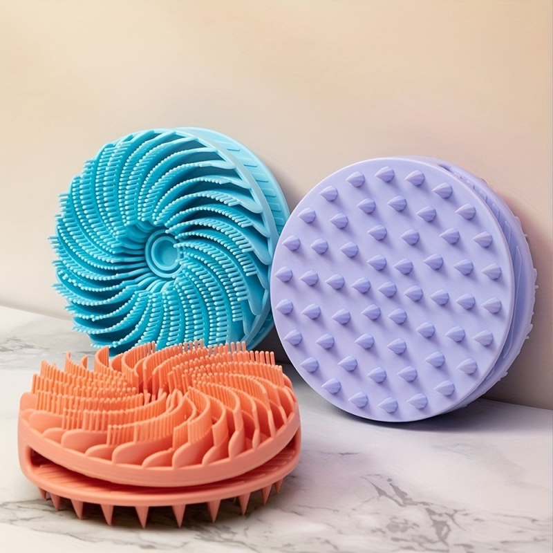 Многофункционална силиконова четка за вана, скрубер за гръб, двустранен силиконов гребен за шампоан и масаж, масаж на краката, четка за почистване на вана