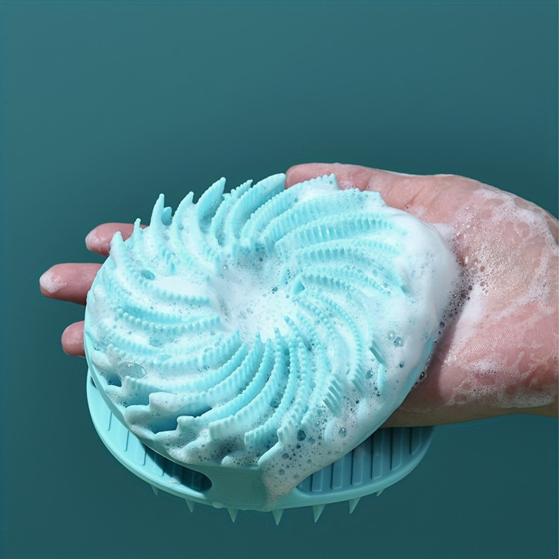 Многофункционална силиконова четка за вана, скрубер за гръб, двустранен силиконов гребен за шампоан и масаж, масаж на краката, четка за почистване на вана