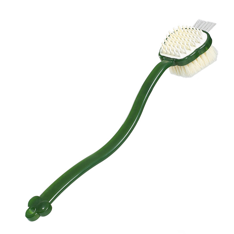 Πολυλειτουργική βούρτσα μπάνιου διπλής όψης, βούρτσα μπάνιου τριών σε ένα, βούρτσα μπάνιου με τριβή πλάτης, μακριά λαβή, μαλακή τρίχα, τεμπέλικη βούρτσα μπάνιου με μαλακή τρίχα