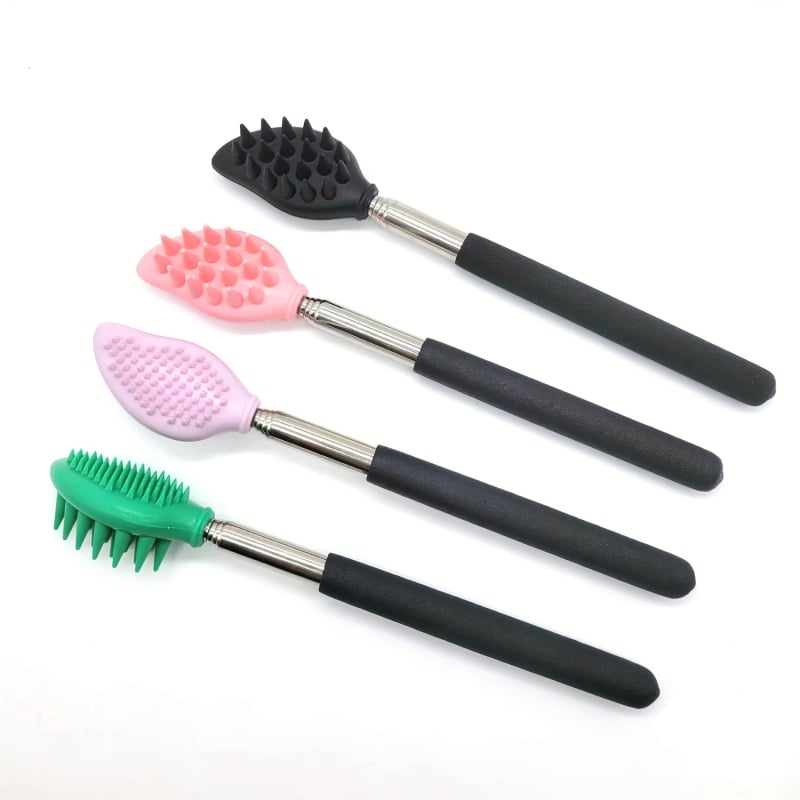 Perie de masaj retractabilă pentru spate, perie de baie din silicon, exfoliantă, scrubber, masaj, scratcher, instrument pliabil Temu/Shein
