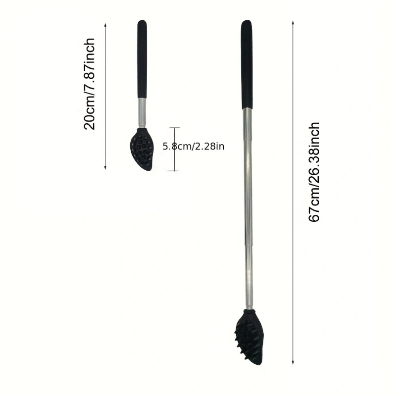 Ištraukiamas nugaros masažinis šepetys silikoninis vonios šepetys šveičiamasis šveitiklis masažuoklis grandiklis sulankstomas Temu/Shein