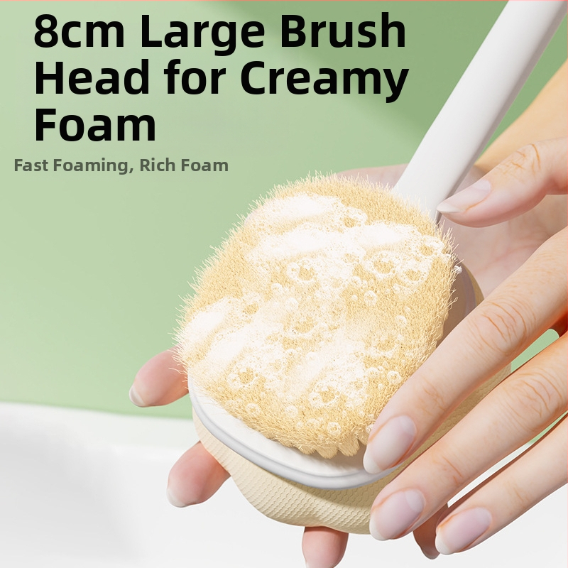 Kefa na kúpeľ s dlhou rukoväťou z mäkkej vlny, kefa na kúpeľ s guľôčkovým utieraním chrbta, artefakt na utieranie tela, nežiadajte ľudí, aby vám utreli chrbát