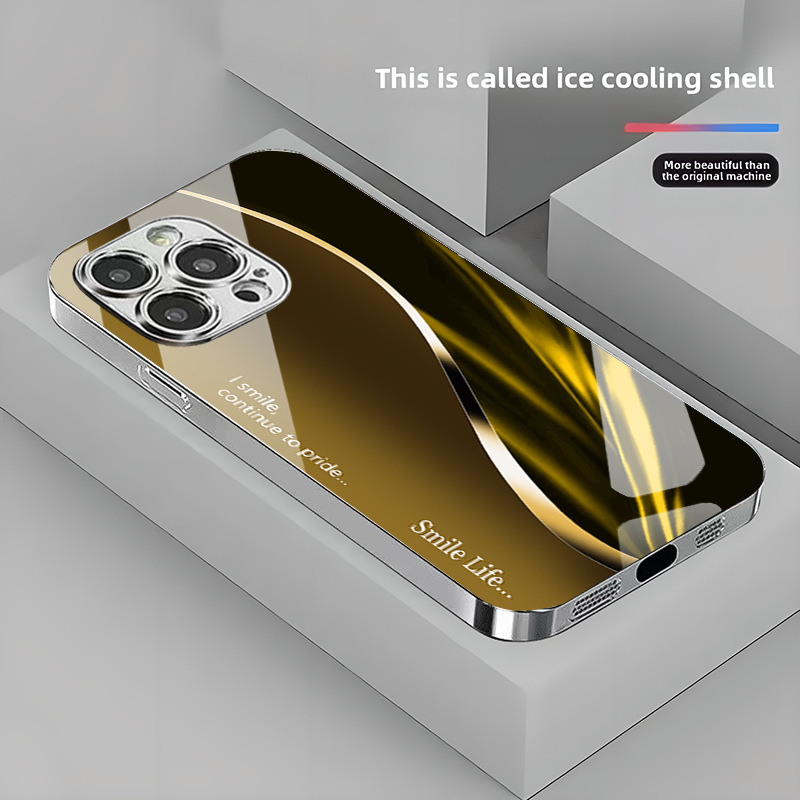 Piemērots Apple 16 mobilajam tālrunim ar galvanizētu stiklu un žilbinošu, plūstošu gaismu, vienkāršam iPhone 17 Pro, modernam un vieglam luksusa 14 Plus