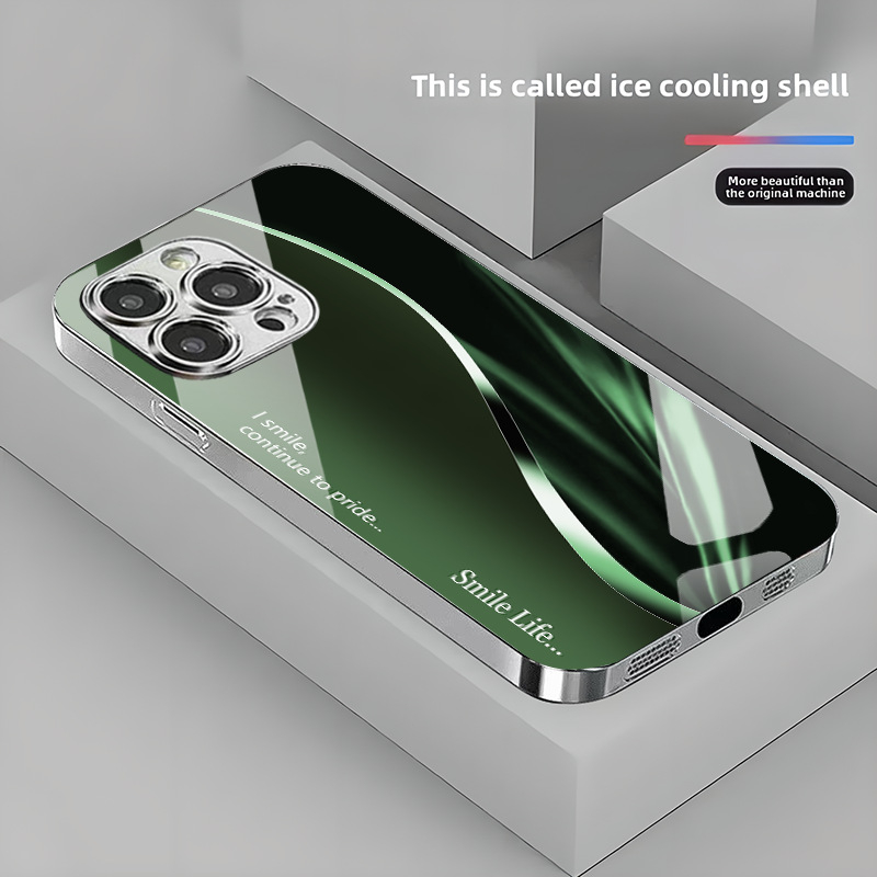 Piemērots Apple 16 mobilajam tālrunim ar galvanizētu stiklu un žilbinošu, plūstošu gaismu, vienkāršam iPhone 17 Pro, modernam un vieglam luksusa 14 Plus