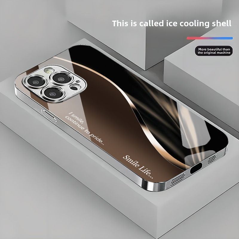 Sobib Apple 16 mobiiltelefonile, millel on pimestava voolava valgusega galvaniseeritud klaas, lihtne iPhone 17 Pro, moodne ja kerge luksuslik 14 Plus